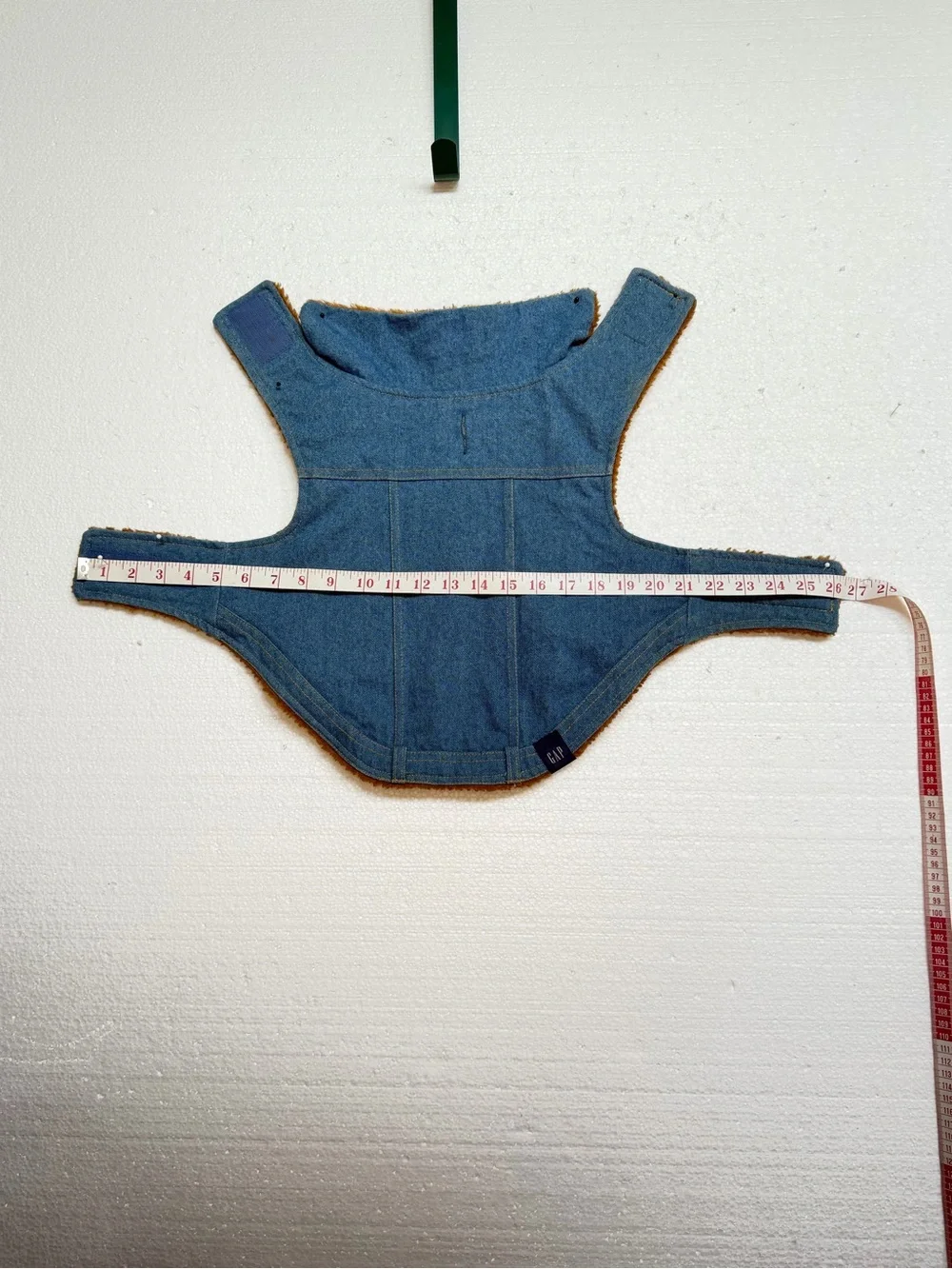 GAP Sherpa-Lined Denim Dog Jacket Coat Size M Blue Adjustable Warm Pet Vest